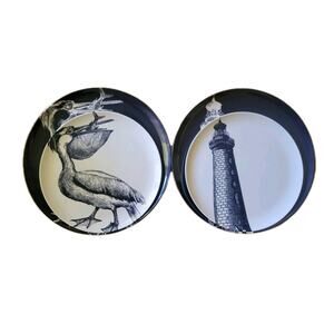 THOMAS Paul Scrimshaw Melamine Nautical Dinner Salad PlateSet Of 2 Pelican